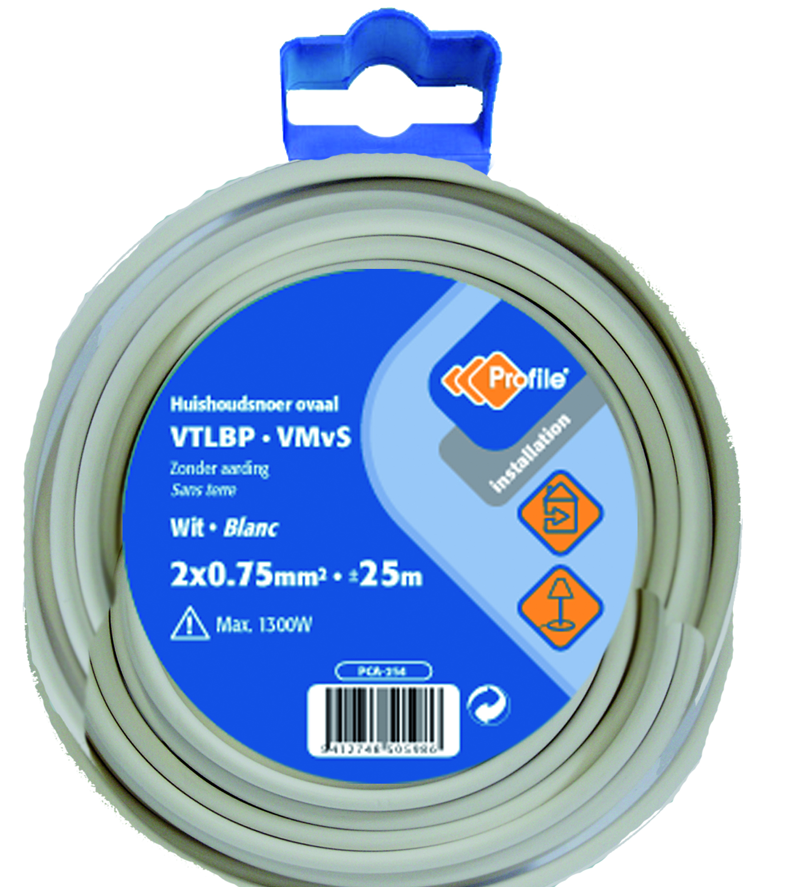 Cable Vtlbp 2x0.75mm² Blanc 25m