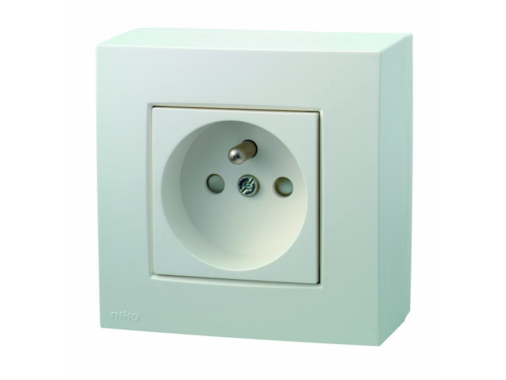 OPBOUWKIT STOPCONTACT +A+VEILIGHEID WHITE