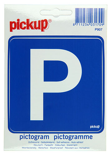 Pictogramme 'p' Parking 10x10cm