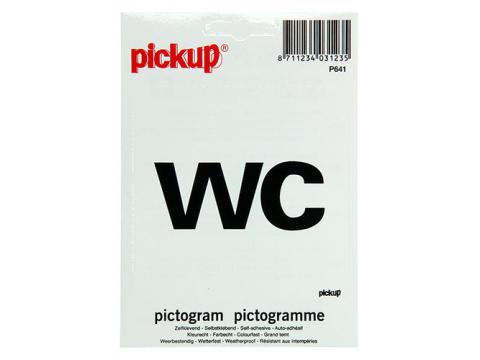 Pictogram Zwart/wit 10x10cm 'wc'