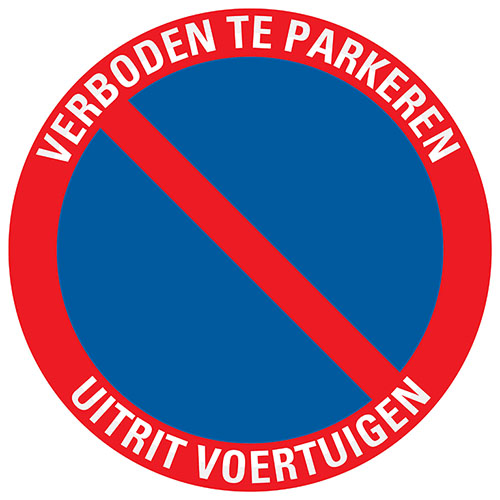 Pictogram 'verboden Parkeren - Uitrit Voertuigen' ø18cm