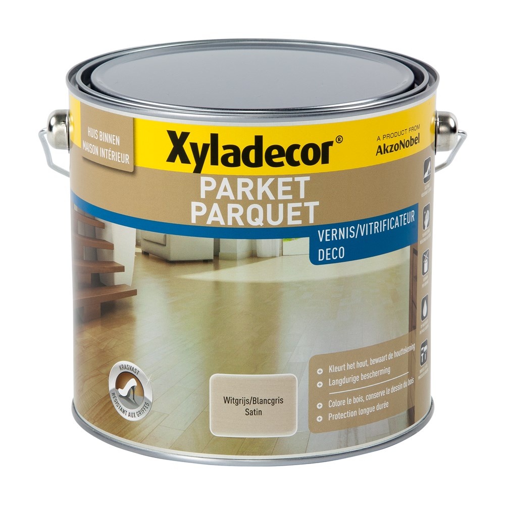 VITRIFICATEUR PARQUET SATINÉ BLANC GRIS 2,5L