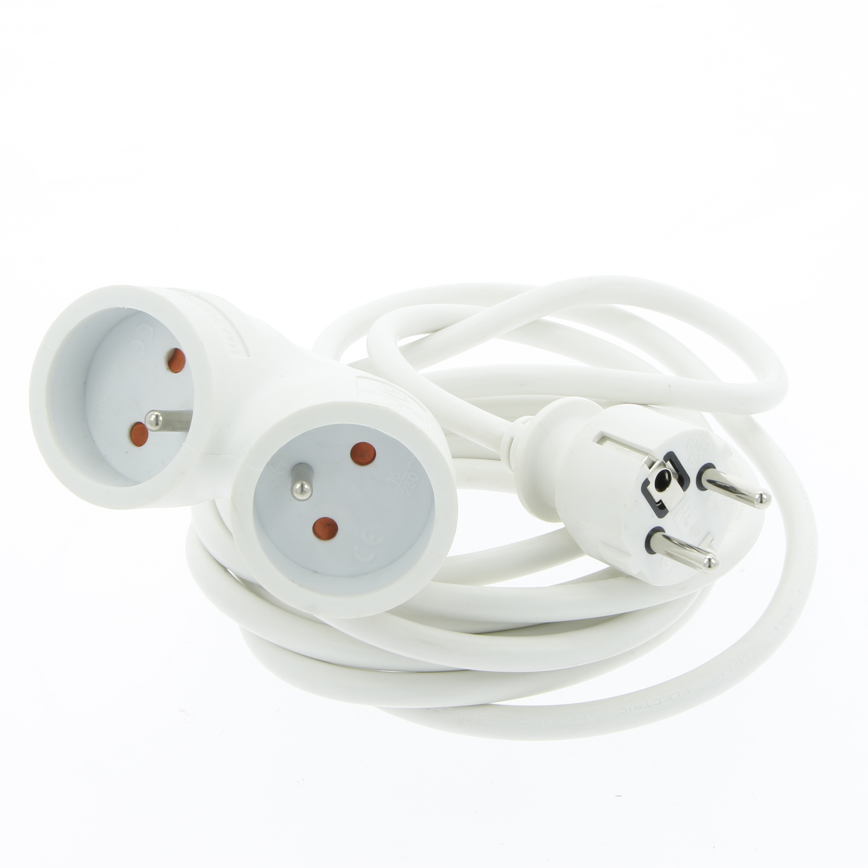 BLOC MULTIPRISE 2X + CORDON  3M BLANC