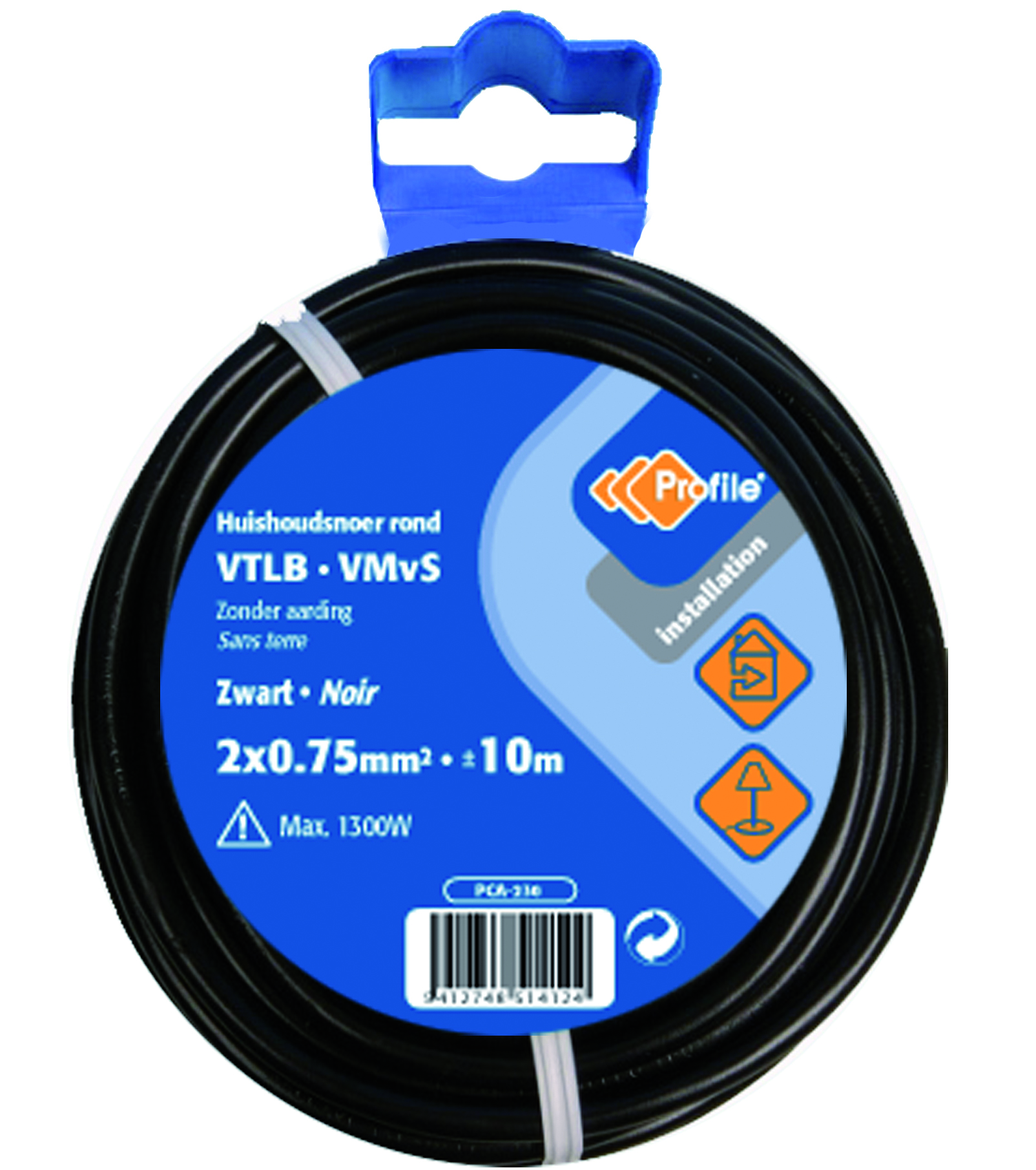 Cable Vtlb 2x0.75mm² Noir 10m