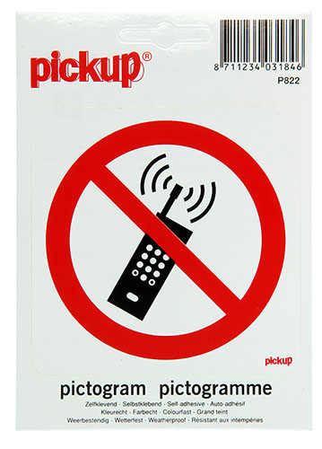 Pictogram 10x10cm Mobiele Telefoons Verboden