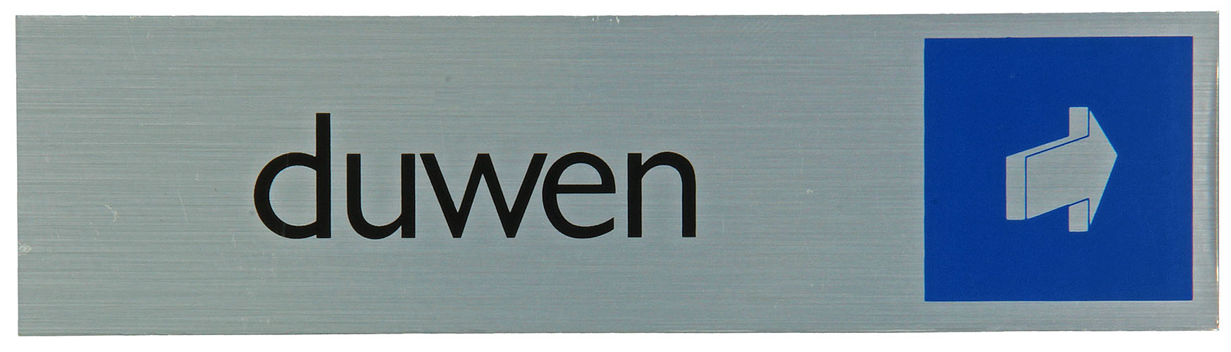 Pictogram Aluminium Look 'duwen' 16,5x4,4cm