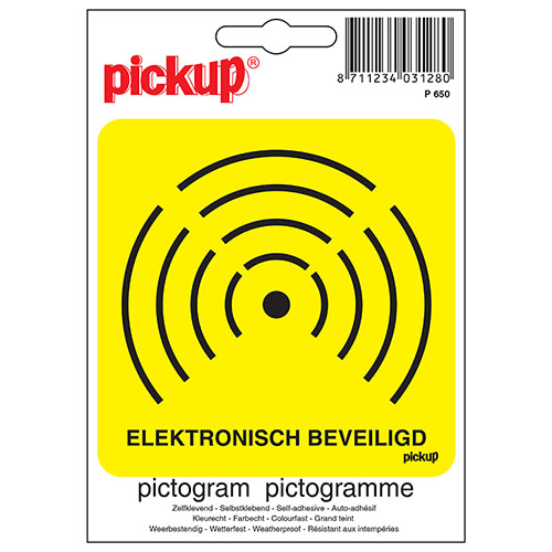 Pictogram 10x10cm 'elektronisch  Beveiligd'