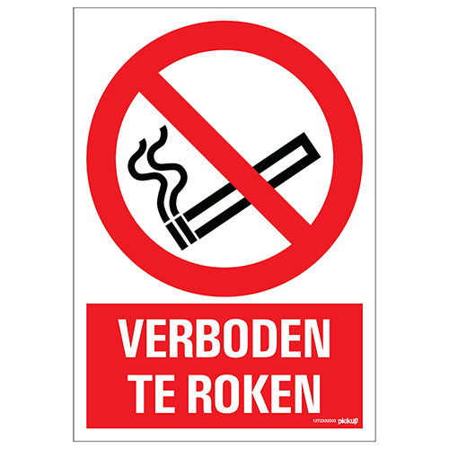 Pictogram 23x33cm 'verboden Te Roken'