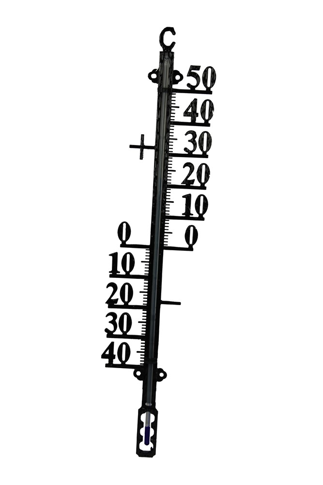 Buitenthermometer Metaal Zwart 38cm